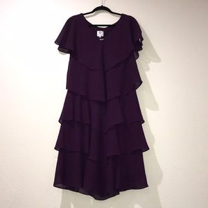 Purple tiered dress with crystal detail